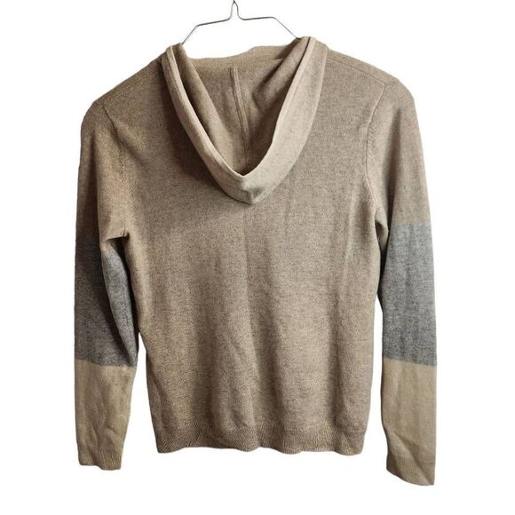 C.Cashmere Bloomingdale's NWOT Colorblock 2 Ply Cashmere Zip Up Jacket Ultra Sof - Picture 8 of 8